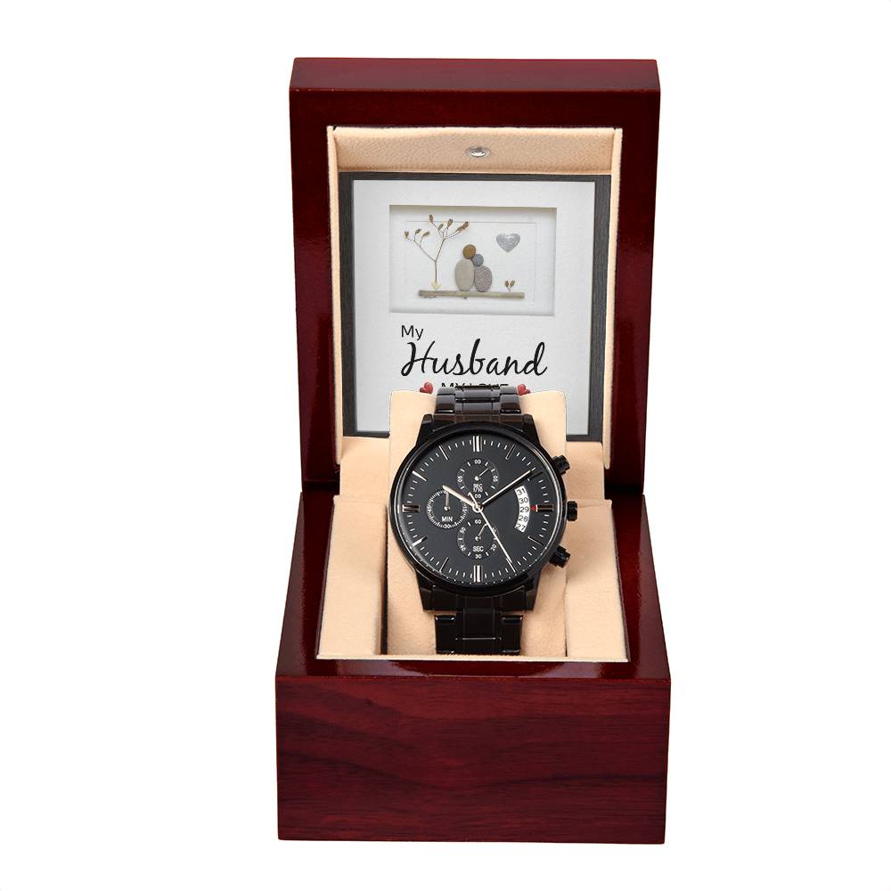 My Husband My Love - Black Chronograph Watch - Teedubb Xsclusive