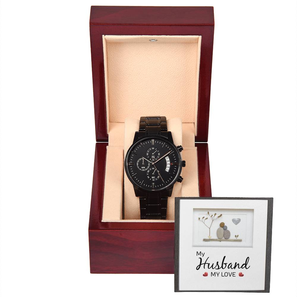 My Husband My Love - Black Chronograph Watch - Teedubb Xsclusive