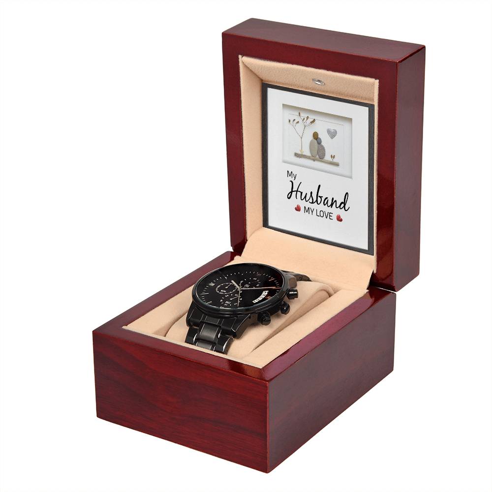 My Husband My Love - Black Chronograph Watch - Teedubb Xsclusive