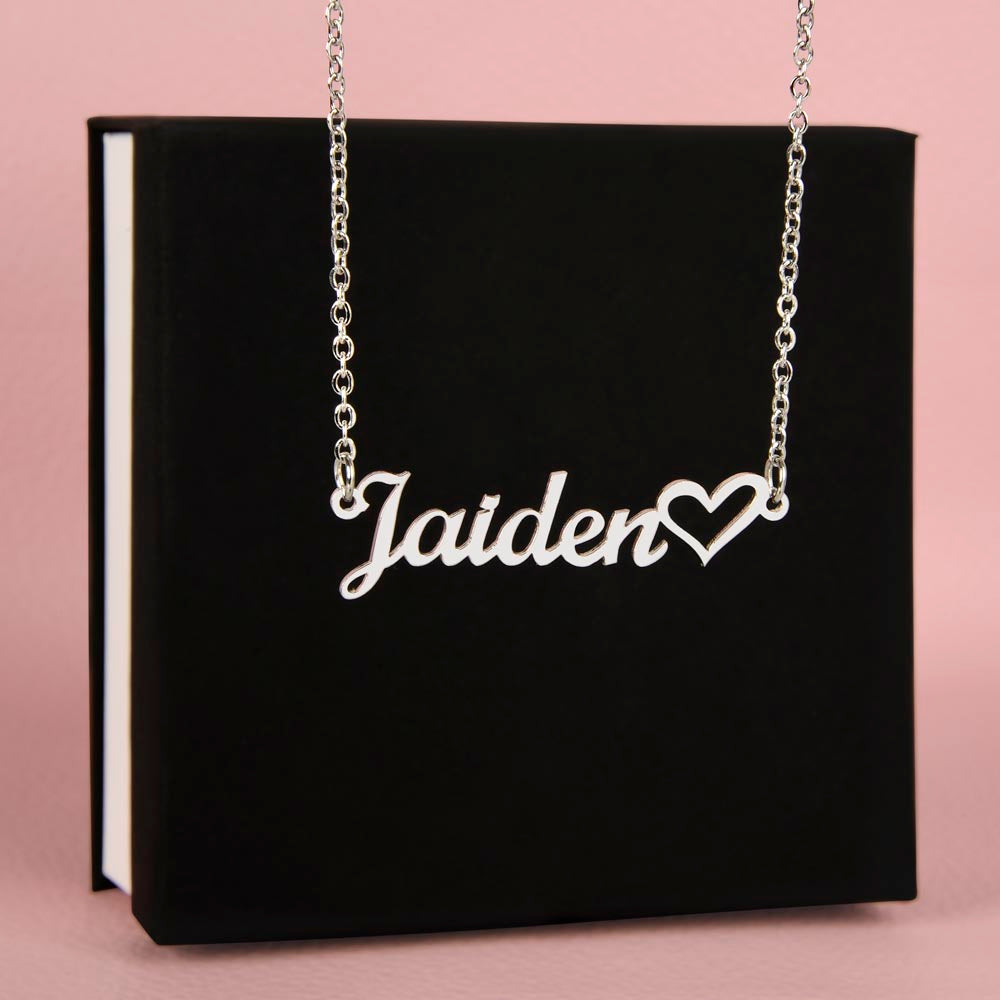 Classic Heart Style Name Necklace - Teedubb Xsclusive