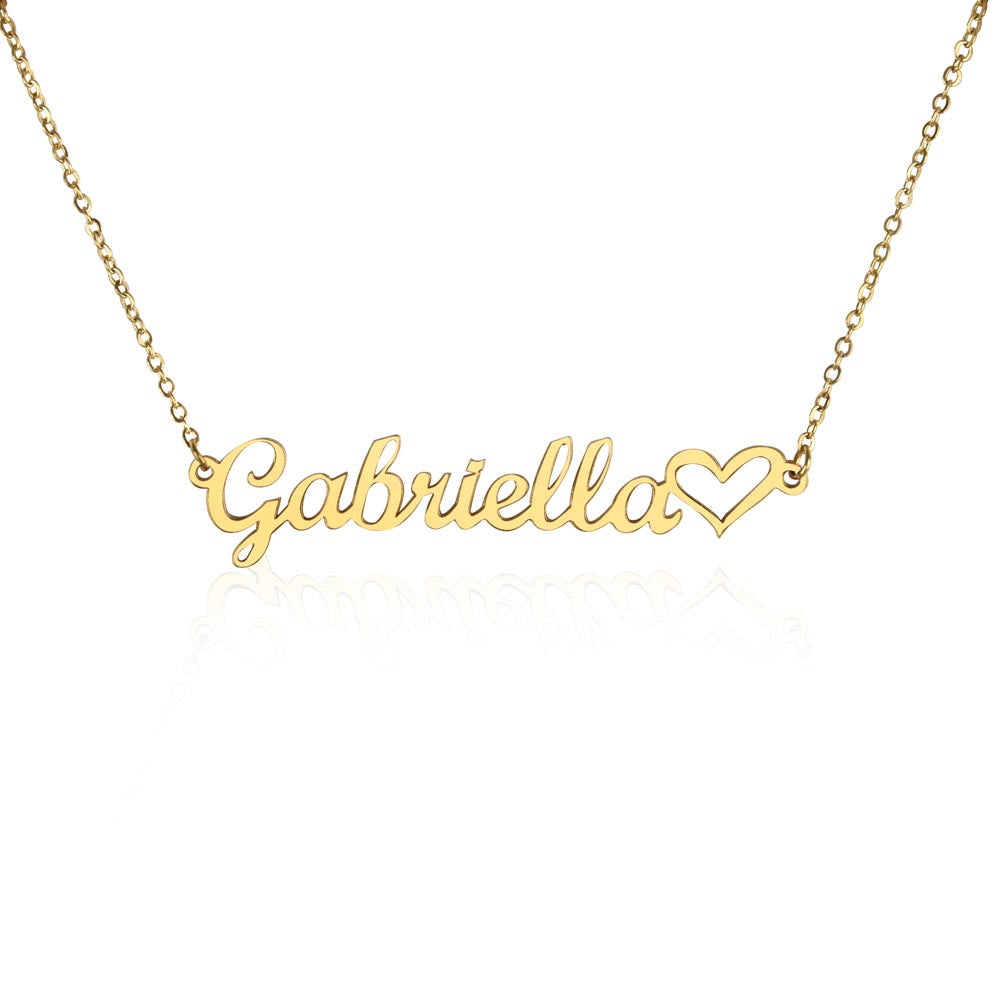 Classic Heart Style Name Necklace - Teedubb Xsclusive
