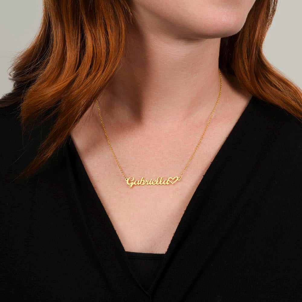 Classic Heart Style Name Necklace - Teedubb Xsclusive