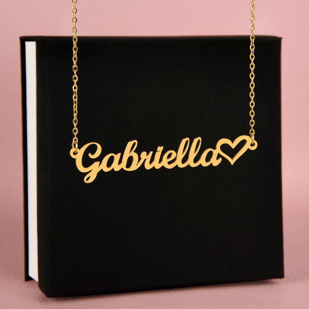 Classic Heart Style Name Necklace - Teedubb Xsclusive