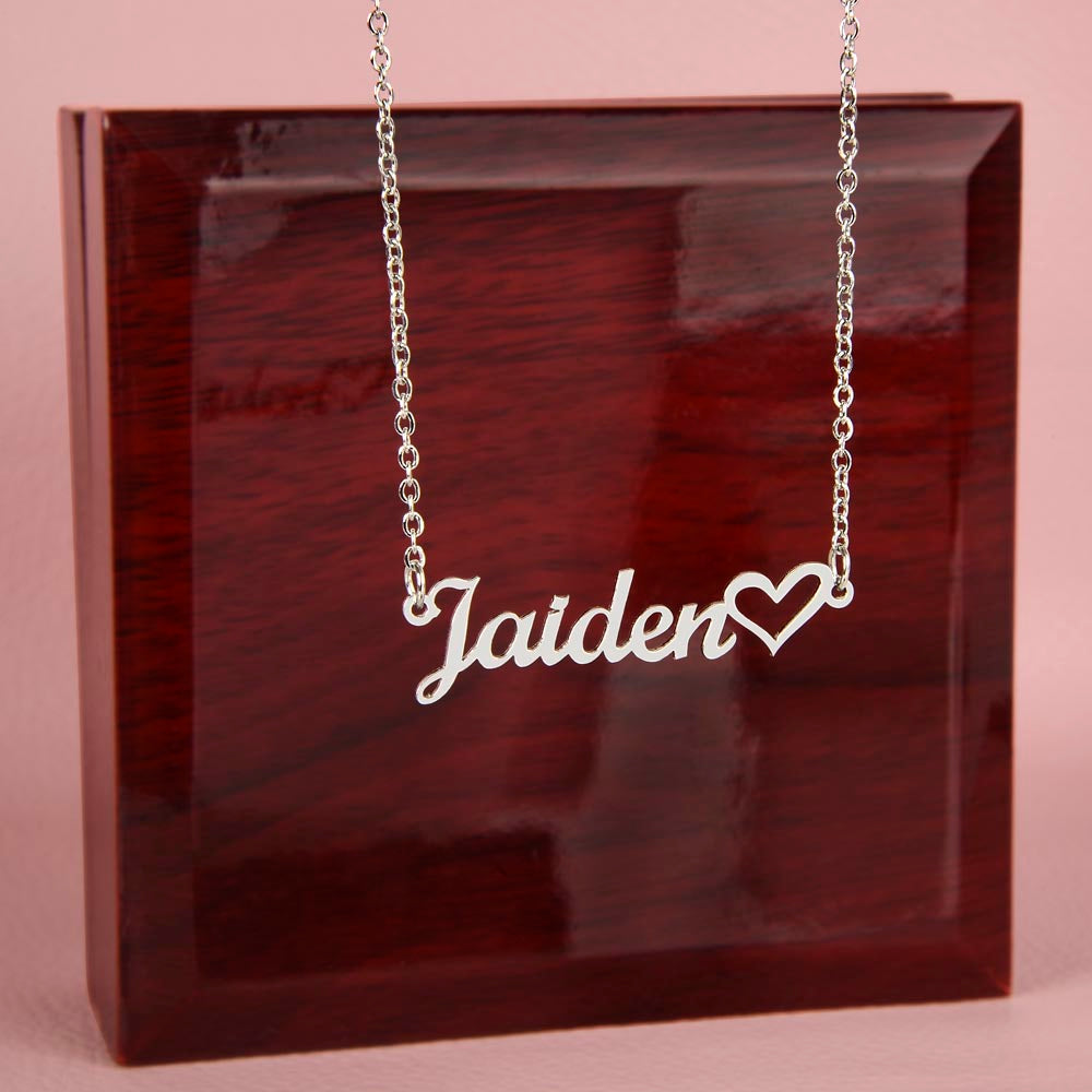 Classic Heart Style Name Necklace - Teedubb Xsclusive