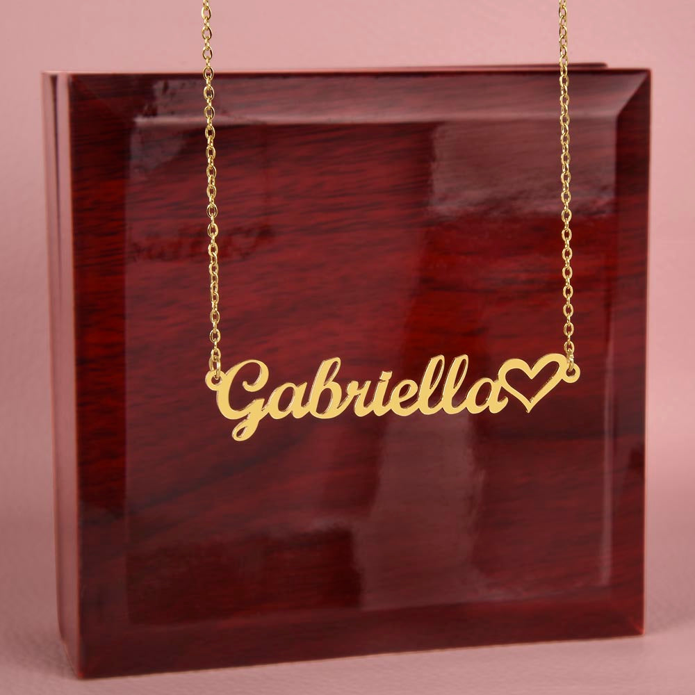 Classic Heart Style Name Necklace - Teedubb Xsclusive