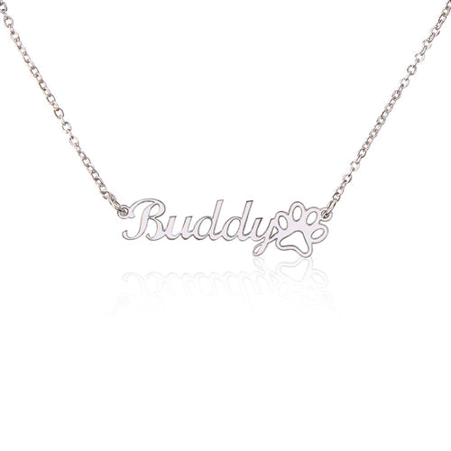 Classic Paw Print Name Necklace - Teedubb Xsclusive