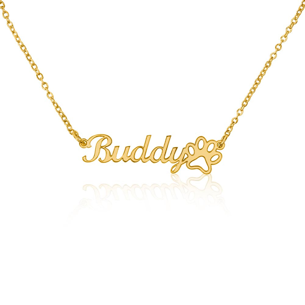 Classic Paw Print Name Necklace - Teedubb Xsclusive