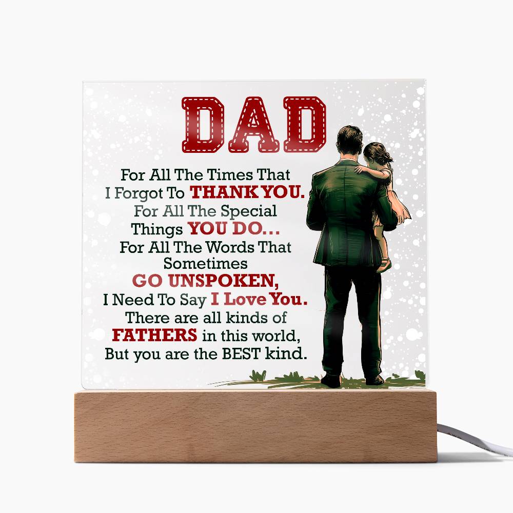 Thank You Dad - Acrylic Square - Teedubb Xsclusive