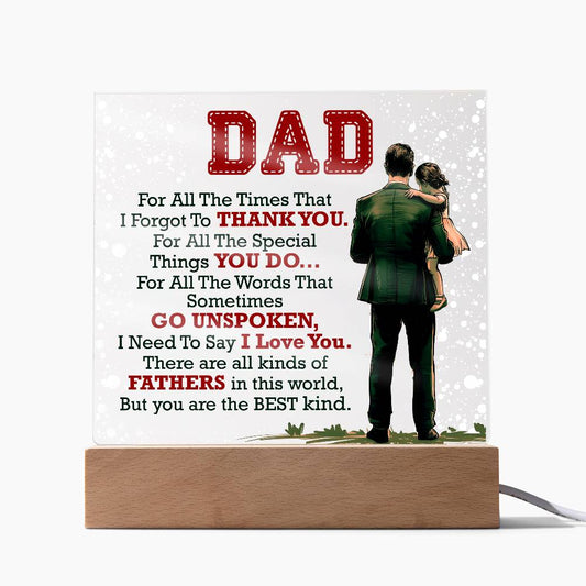 Thank You Dad - Acrylic Square - Teedubb Xsclusive