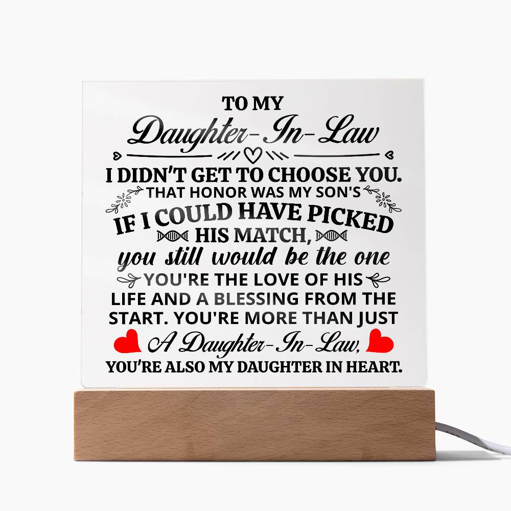 To My Daughter-in-Law Honor – Acrylic Square - Teedubb Xsclusive