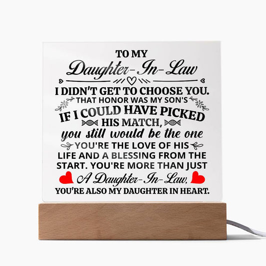 To My Daughter-in-Law Honor – Acrylic Square - Teedubb Xsclusive