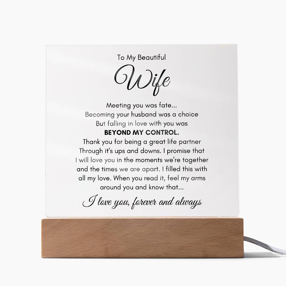To My Wife Fate – Acrylic Square - Teedubb Xsclusive