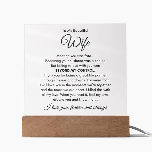 To My Wife Fate – Acrylic Square - Teedubb Xsclusive
