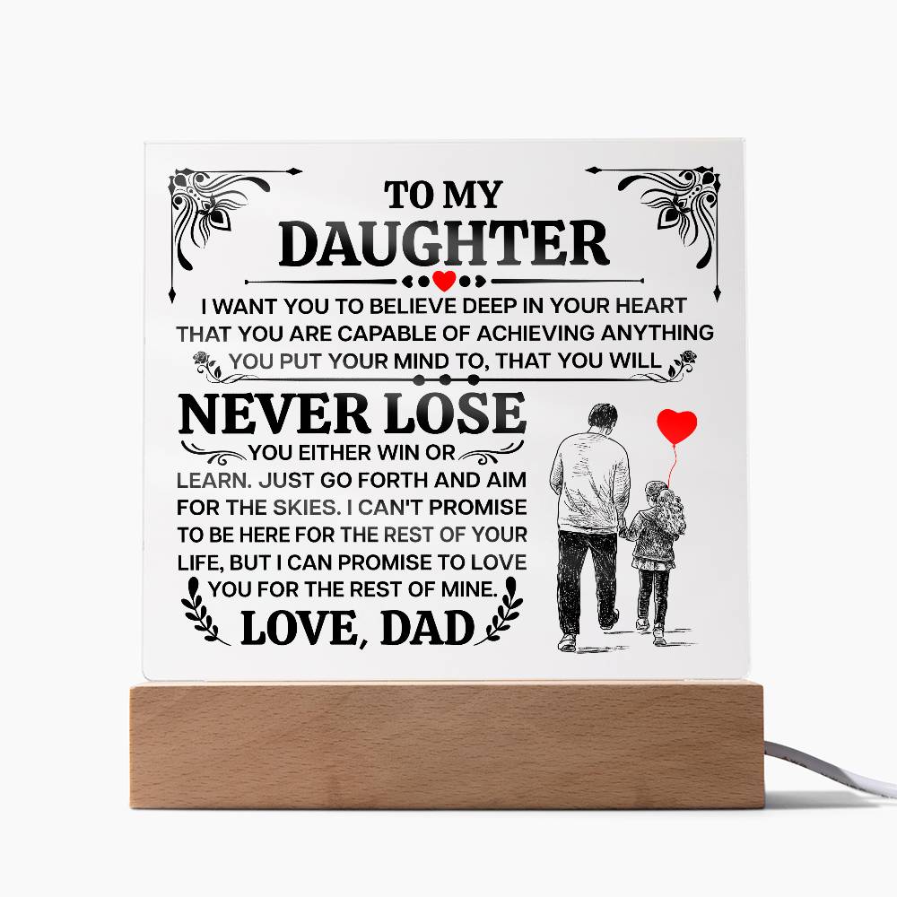 To My Daughter Promise – Acrylic Square - Teedubb Xsclusive