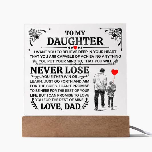 To My Daughter Promise – Acrylic Square - Teedubb Xsclusive