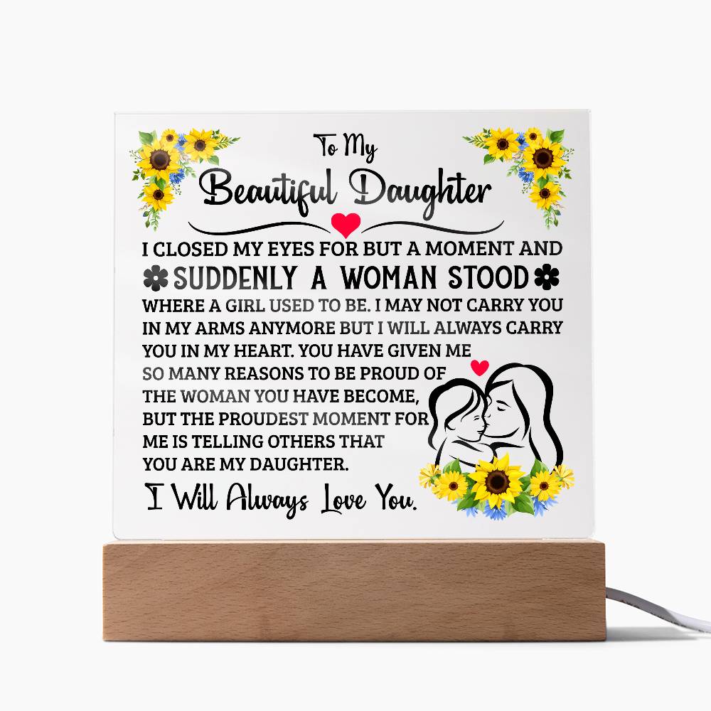 To My Daughter – Acrylic Square - Teedubb Xsclusive