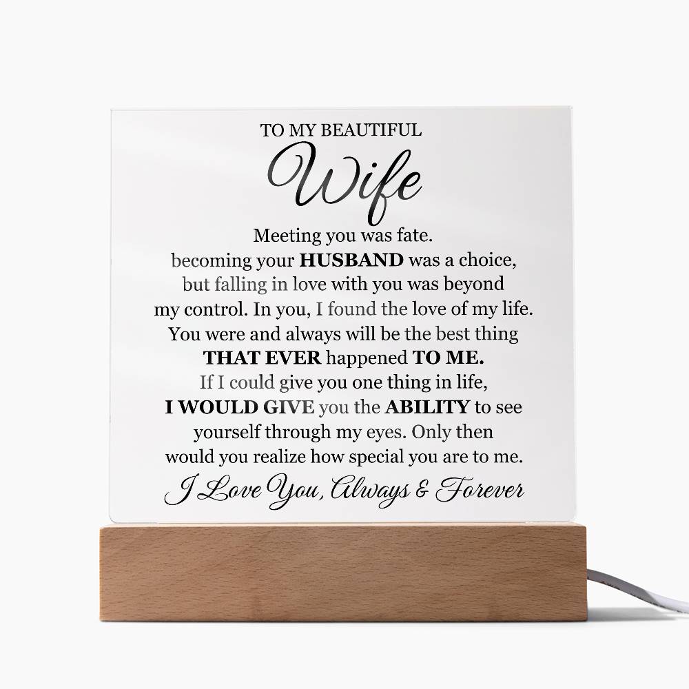 To My Beautiful Wife (Printed) – Acrylic Square - Teedubb Xsclusive