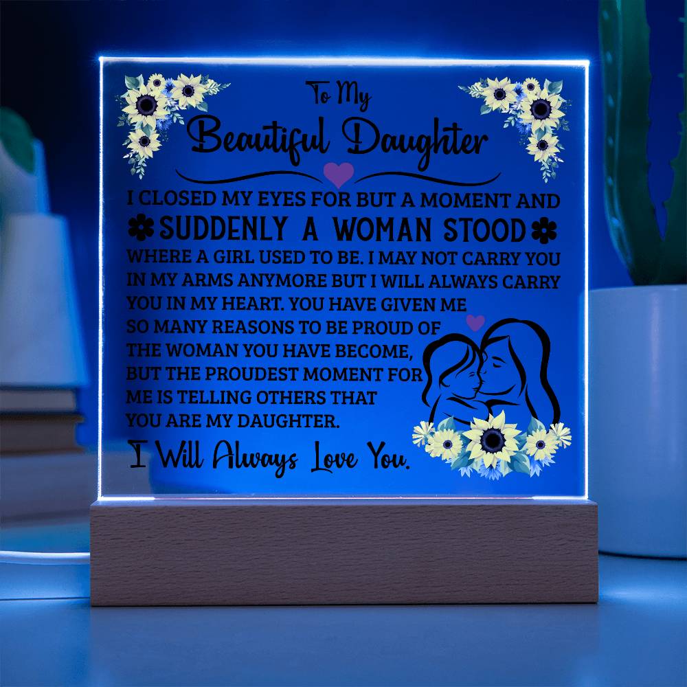 To My Daughter – Acrylic Square - Teedubb Xsclusive