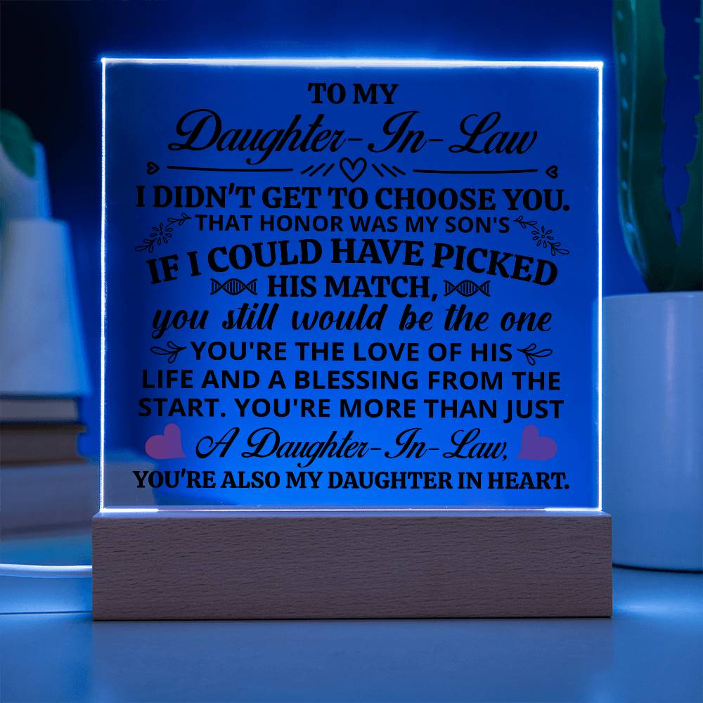 To My Daughter-in-Law Honor – Acrylic Square - Teedubb Xsclusive