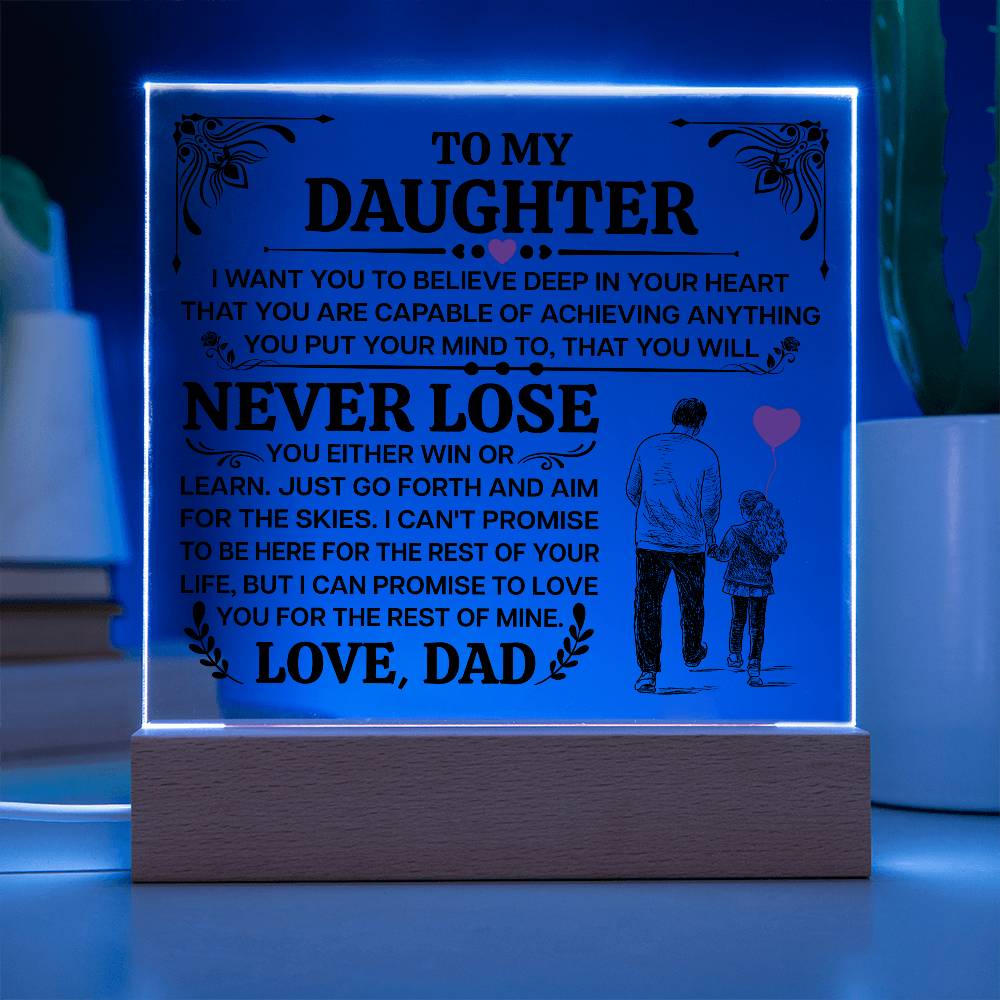 To My Daughter Promise – Acrylic Square - Teedubb Xsclusive