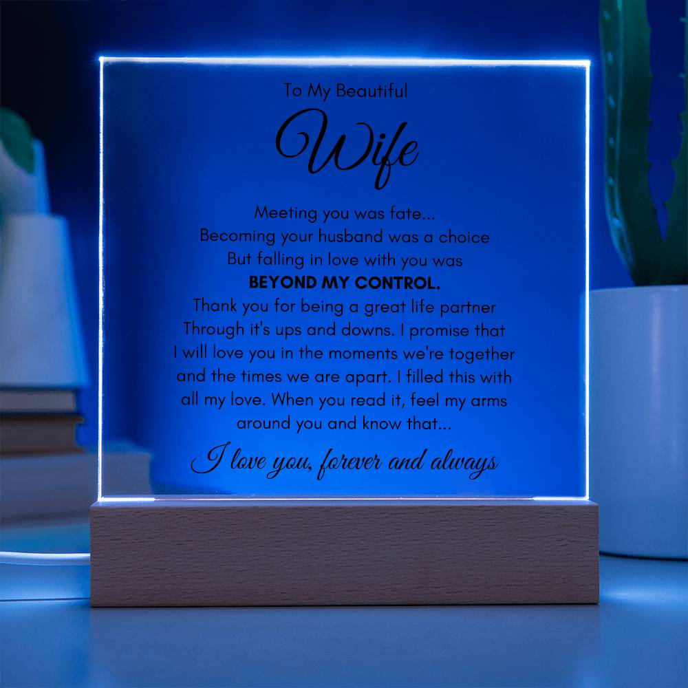 To My Wife Fate – Acrylic Square - Teedubb Xsclusive