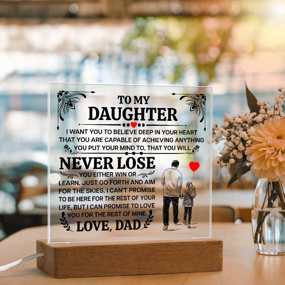To My Daughter Promise – Acrylic Square - Teedubb Xsclusive