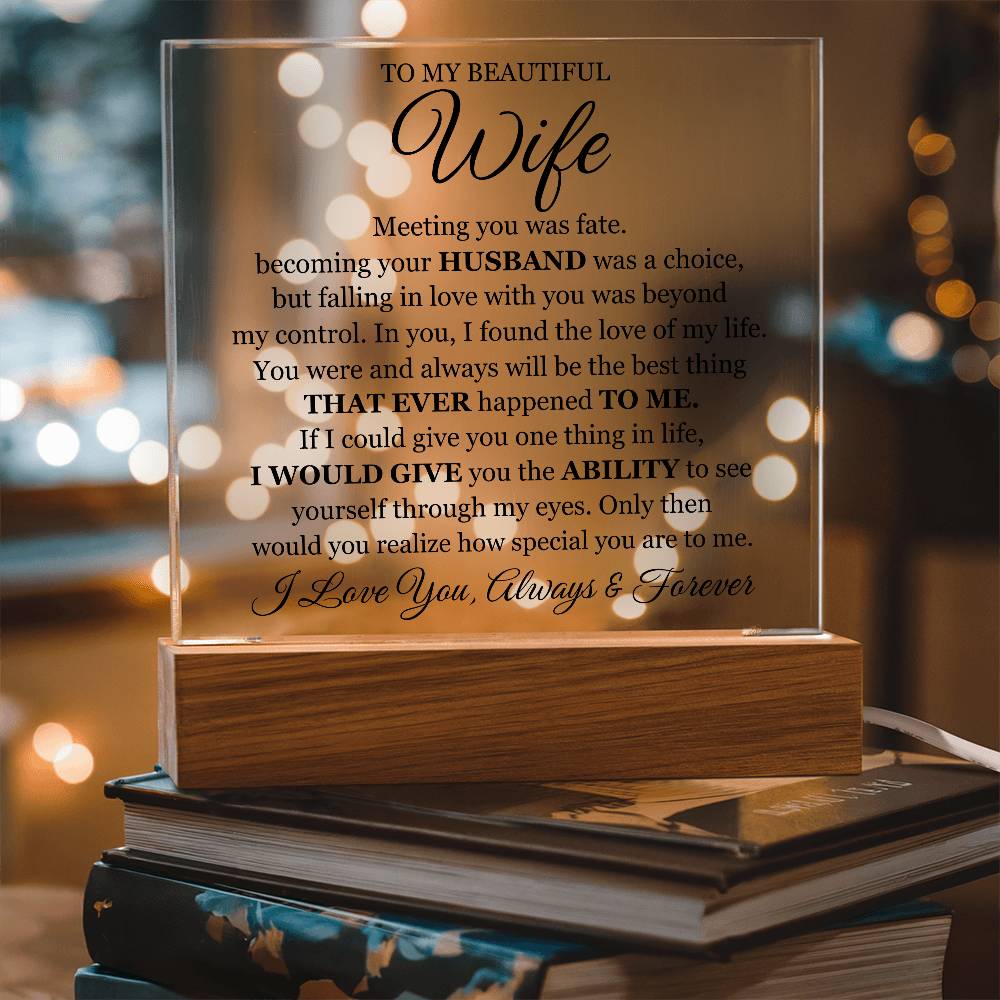 To My Beautiful Wife (Printed) – Acrylic Square - Teedubb Xsclusive