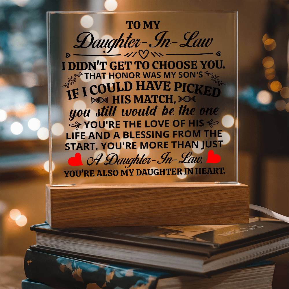 To My Daughter-in-Law Honor – Acrylic Square - Teedubb Xsclusive