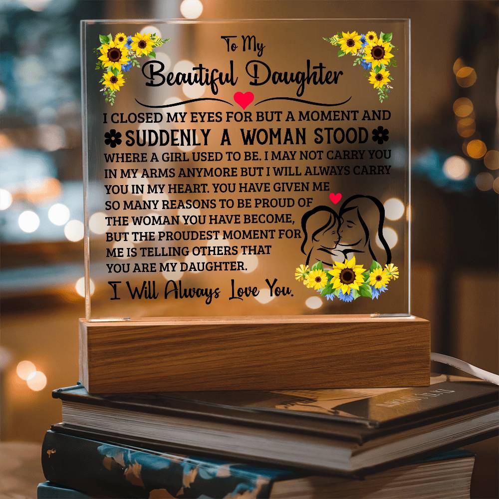 To My Daughter – Acrylic Square - Teedubb Xsclusive