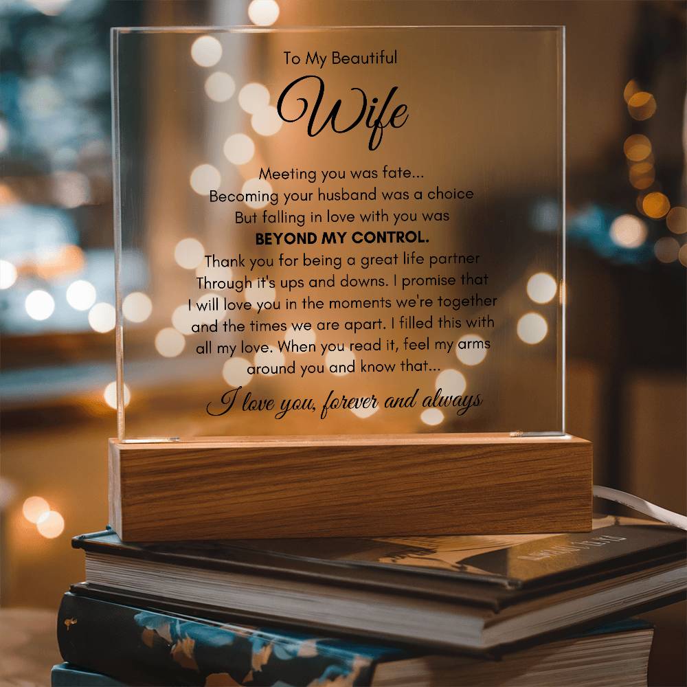 To My Wife Fate – Acrylic Square - Teedubb Xsclusive