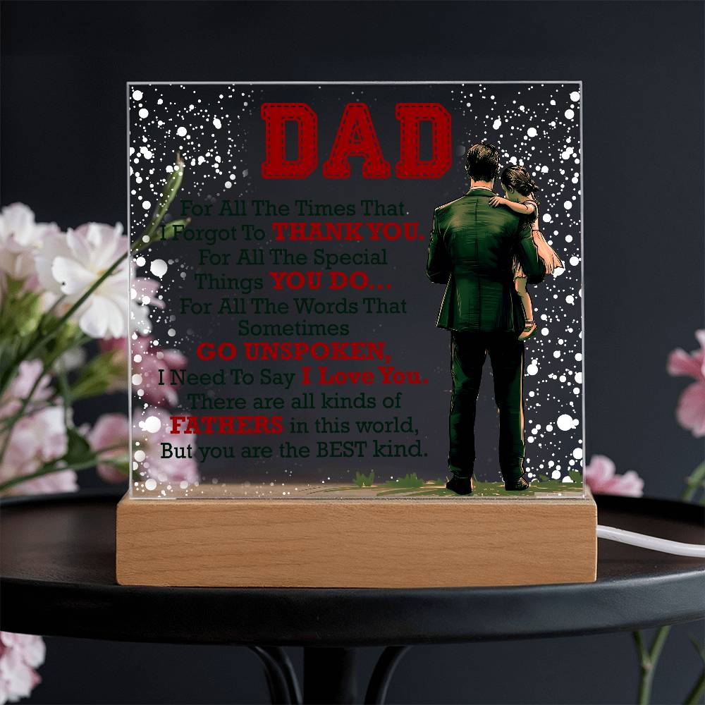 Thank You Dad - Acrylic Square - Teedubb Xsclusive