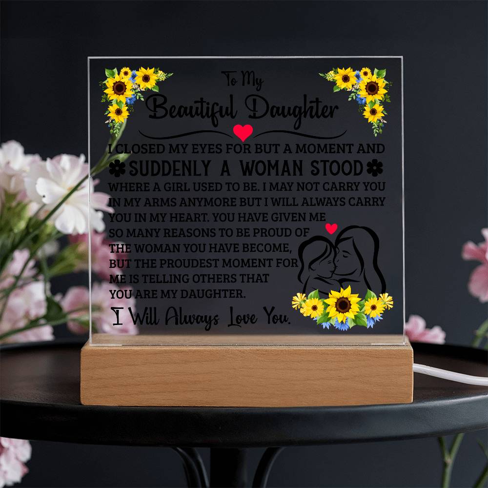 To My Daughter – Acrylic Square - Teedubb Xsclusive