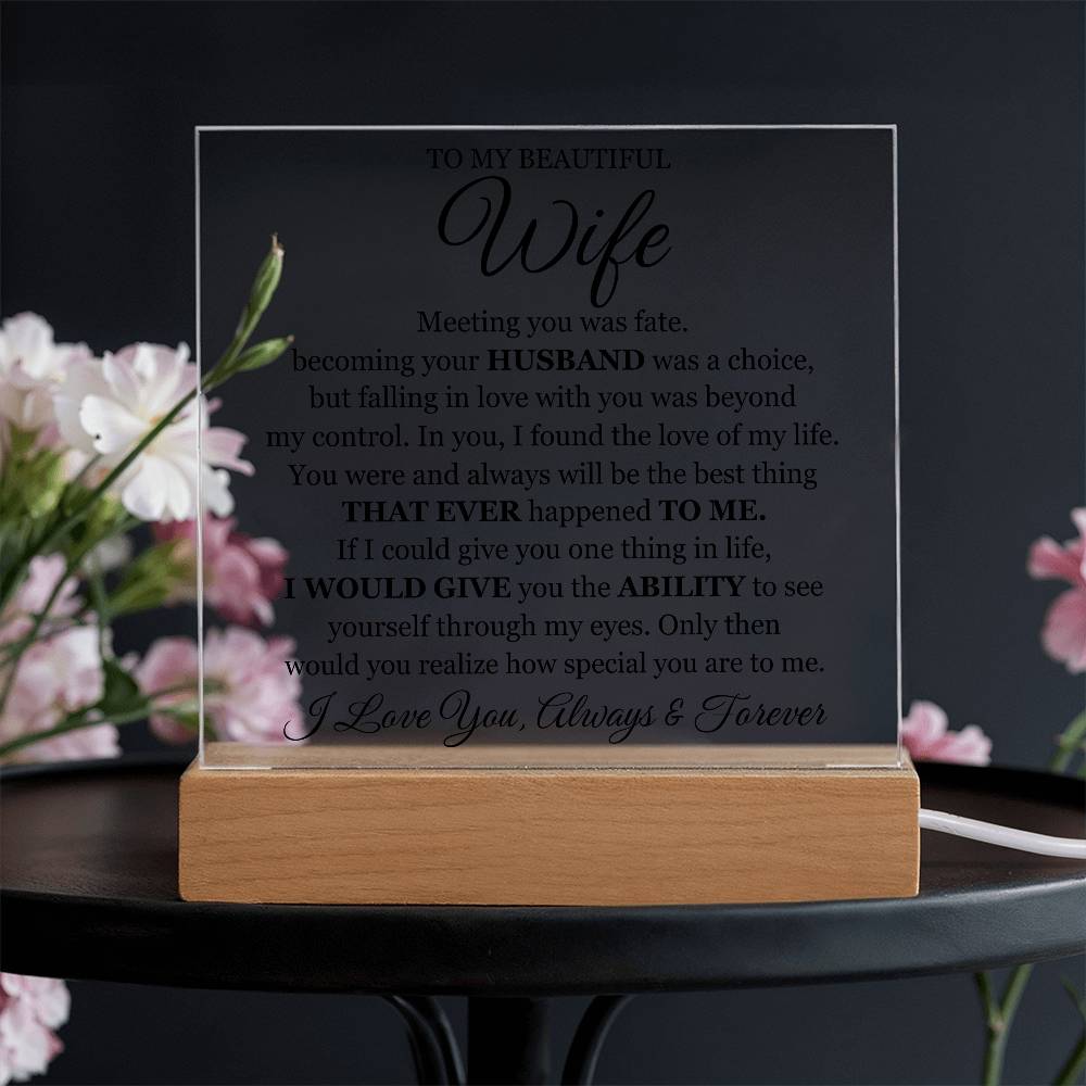 To My Beautiful Wife (Printed) – Acrylic Square - Teedubb Xsclusive