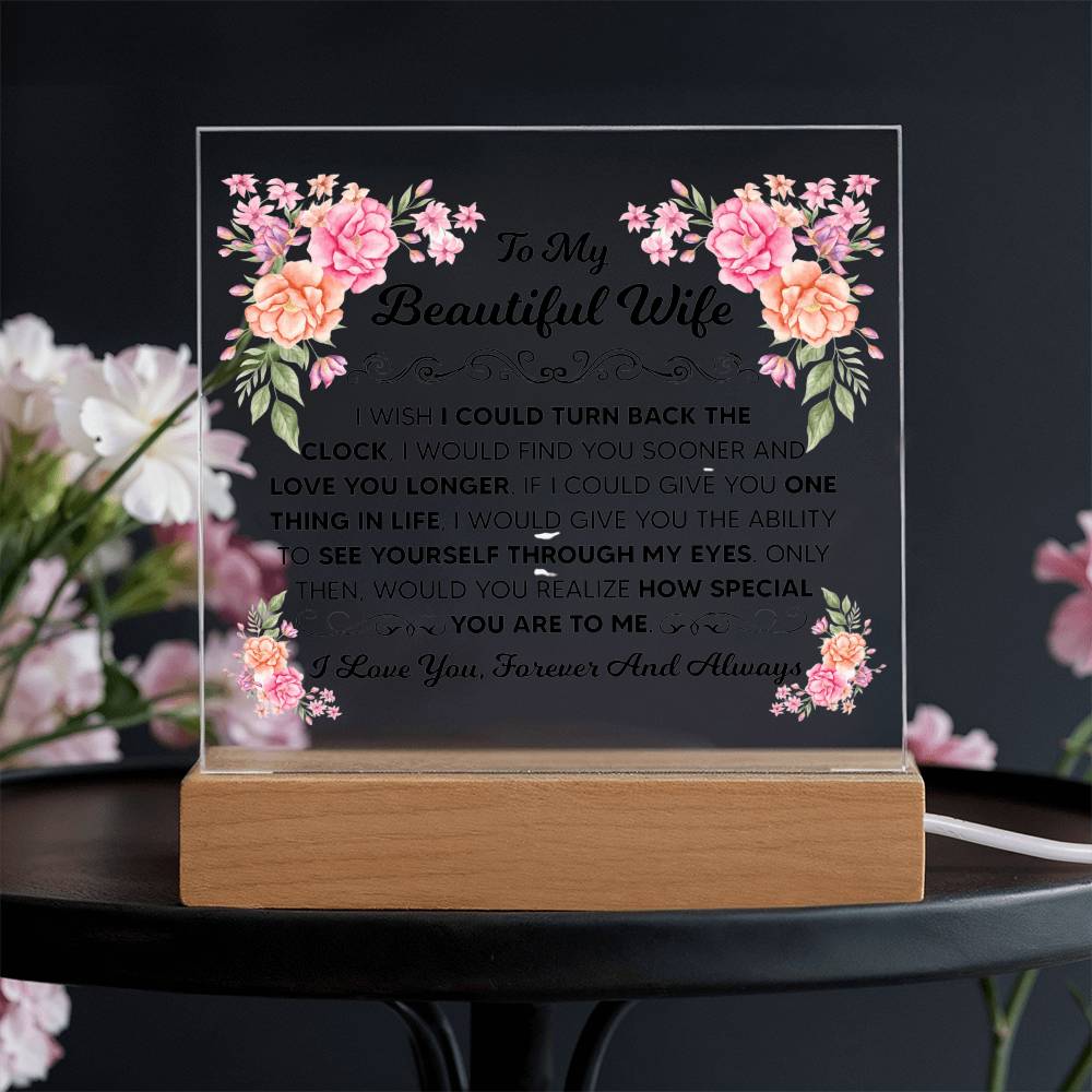 To My Beautiful Wife – Acrylic Square - Teedubb Xsclusive