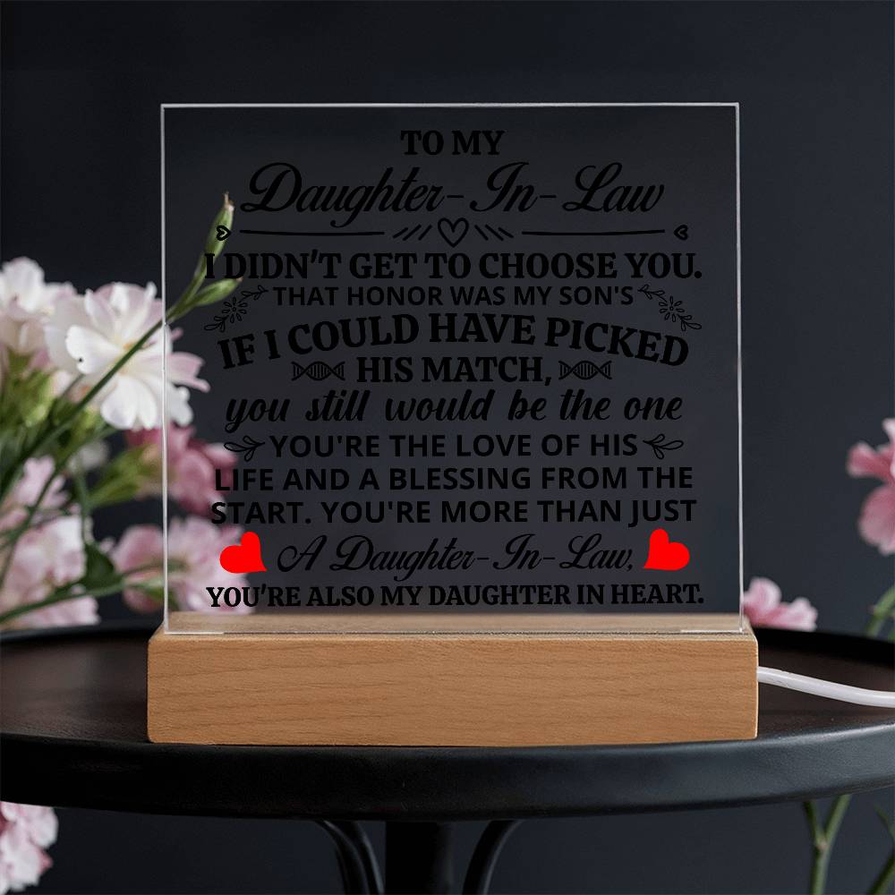 To My Daughter-in-Law Honor – Acrylic Square - Teedubb Xsclusive