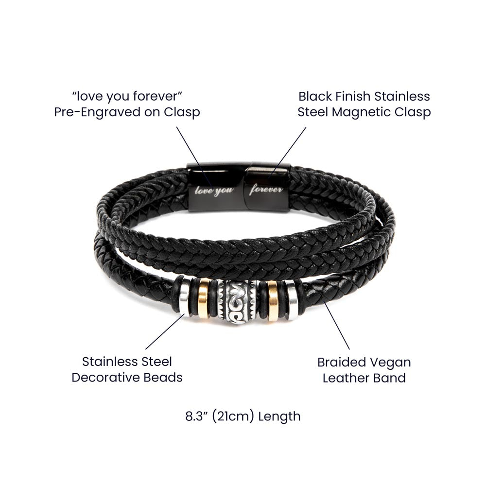 Never Forget Love You Forever (To My Grandson) – Bracelet - Teedubb Xsclusive