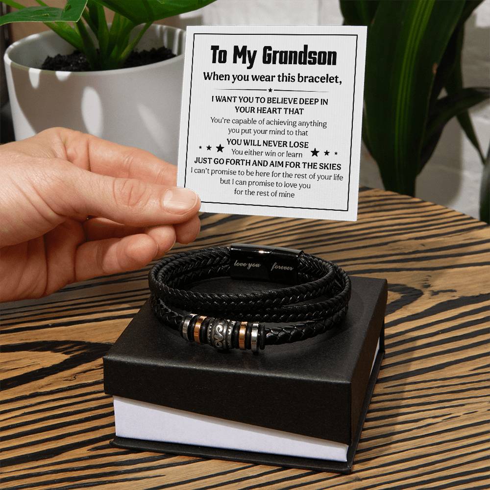 Love You Forever Believe Deep (To My Grandson) – Bracelet - Teedubb Xsclusive