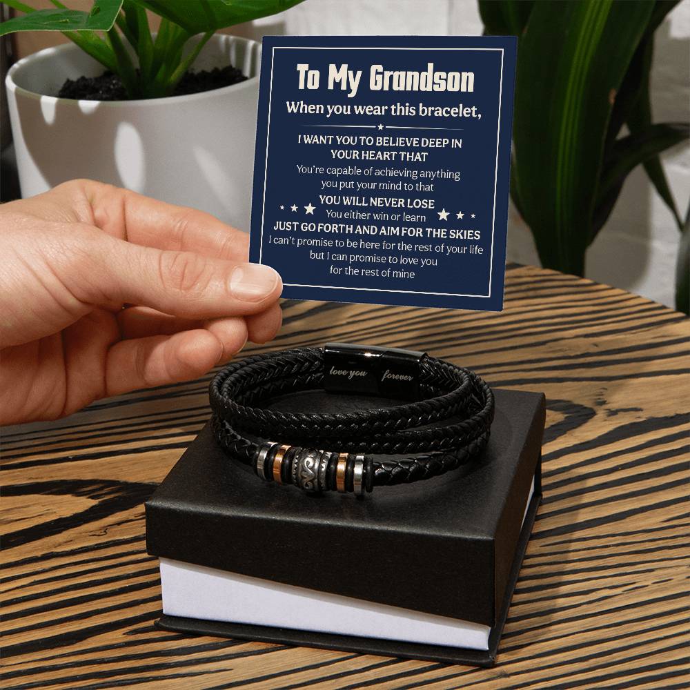 Love You Forever Will Never Lose (To My Grandson) – Bracelet - Teedubb Xsclusive