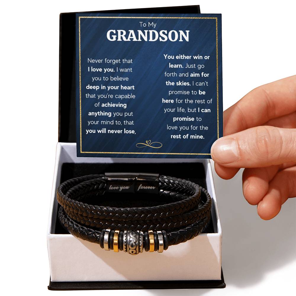 Never Forget Love You Forever (To My Grandson) – Bracelet - Teedubb Xsclusive