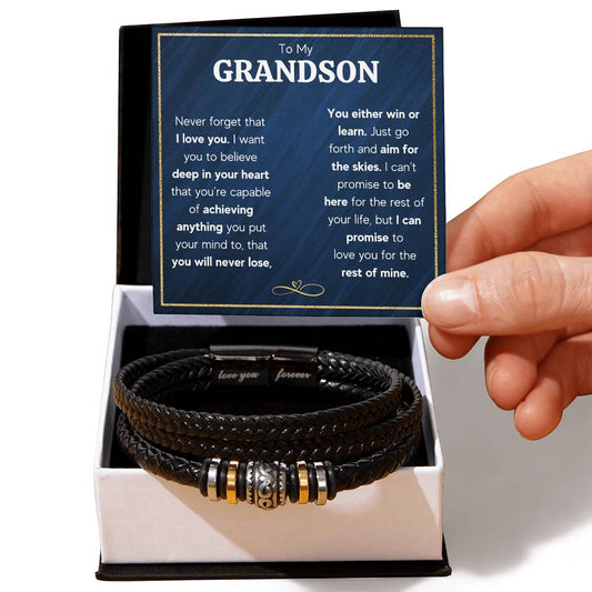 Never Forget Love You Forever (To My Grandson) – Bracelet - Teedubb Xsclusive