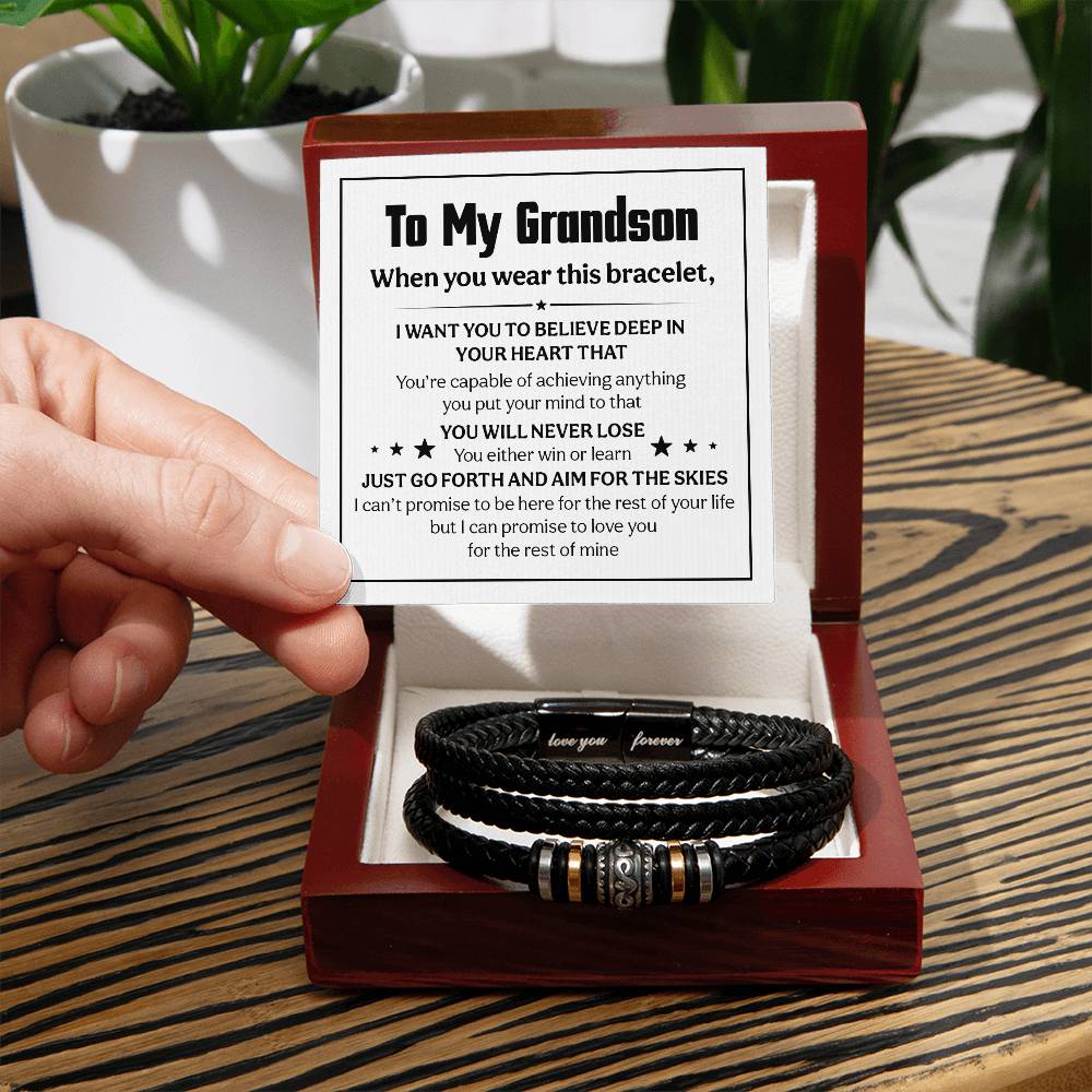 Love You Forever Believe Deep (To My Grandson) – Bracelet - Teedubb Xsclusive