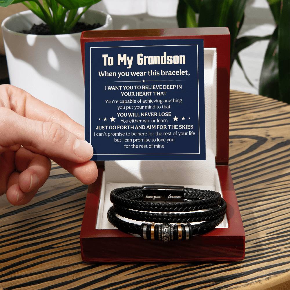 Love You Forever Will Never Lose (To My Grandson) – Bracelet - Teedubb Xsclusive