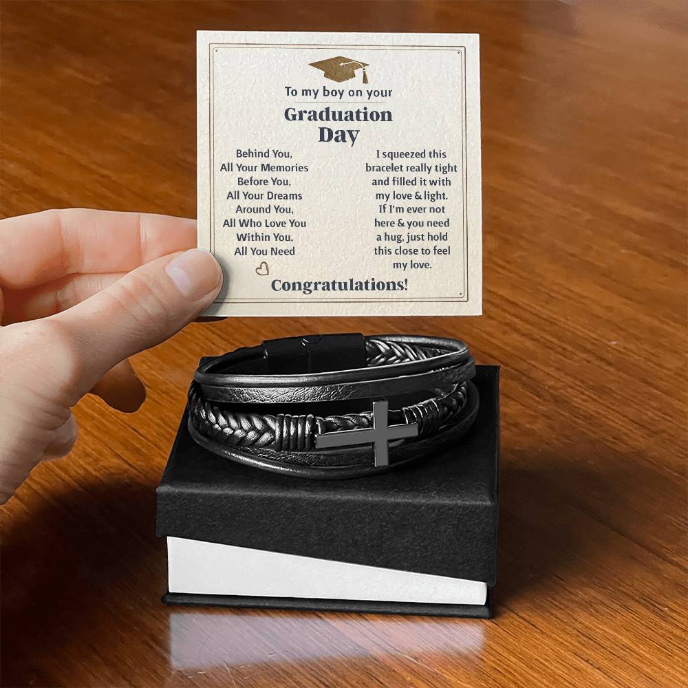To My Boy Graduation Memories (Love You Forever) – Cross Bracelet - Teedubb Xsclusive