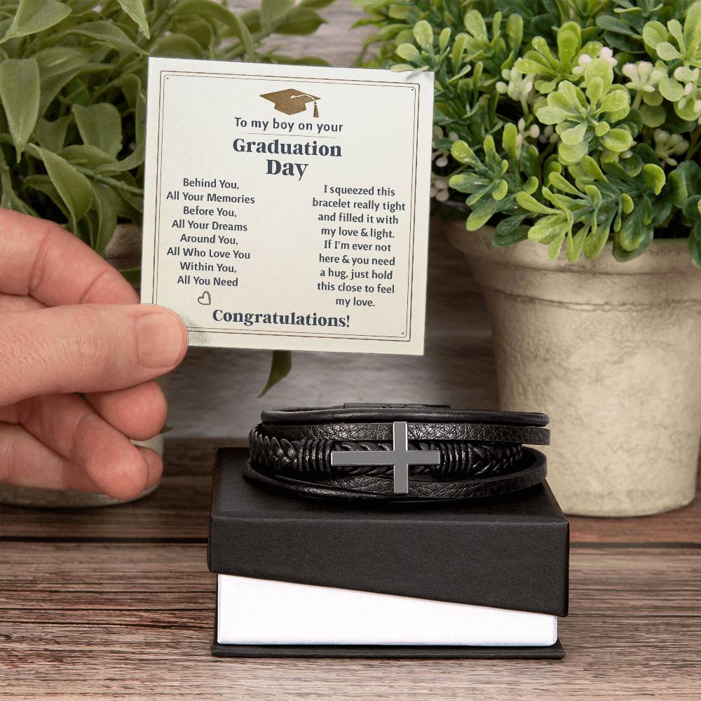 To My Boy Graduation Memories (Love You Forever) – Cross Bracelet - Teedubb Xsclusive