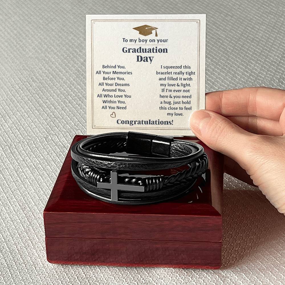 To My Boy Graduation Memories (Love You Forever) – Cross Bracelet - Teedubb Xsclusive