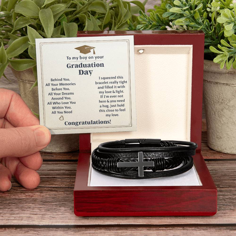 To My Boy Graduation Memories (Love You Forever) – Cross Bracelet - Teedubb Xsclusive