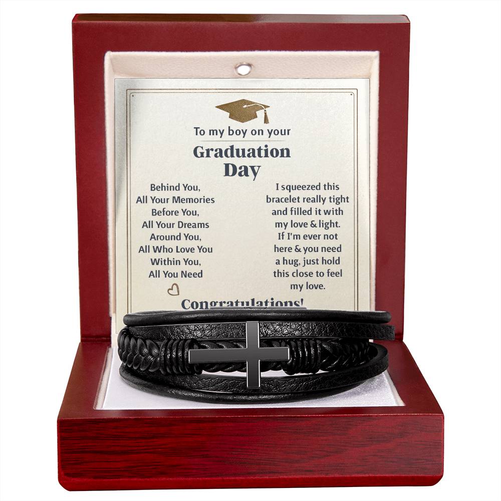 To My Boy Graduation Memories (Love You Forever) – Cross Bracelet - Teedubb Xsclusive