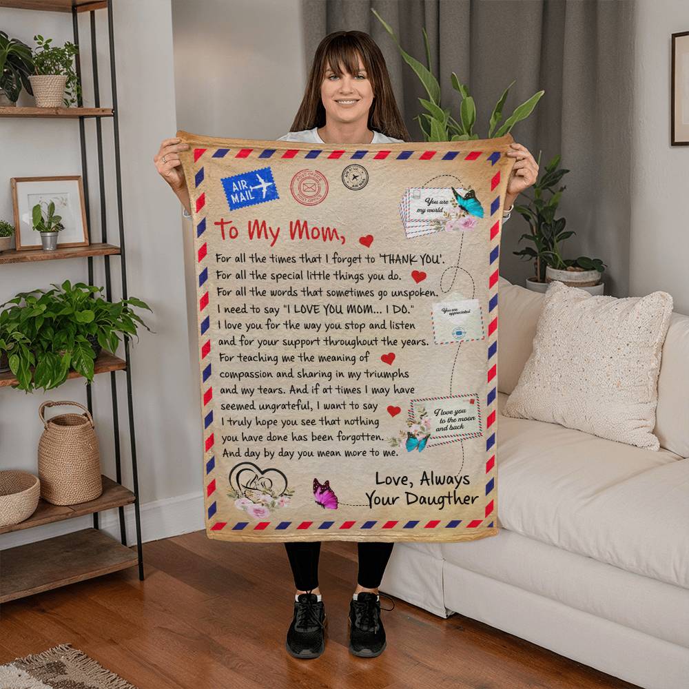 To My Mom Thank You – Coral Fleece Blanket - Teedubb Xsclusive
