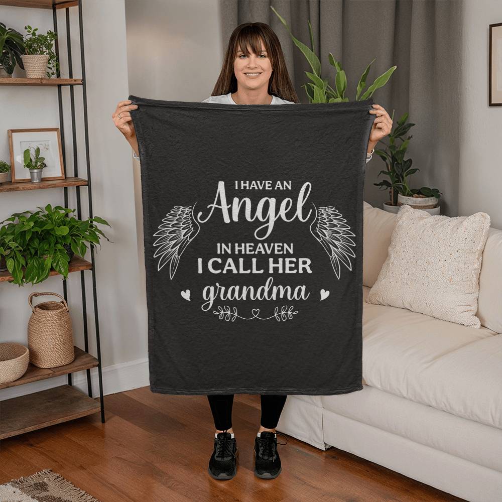 I Have an Angel in Heaven, I Call Her Grandma – Coral Fleece Blanket - Teedubb Xsclusive