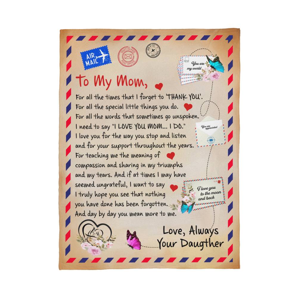To My Mom Thank You – Coral Fleece Blanket - Teedubb Xsclusive